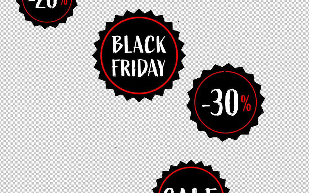 Fallende Preise – Animierte Prozent-Sticker für Black Friday