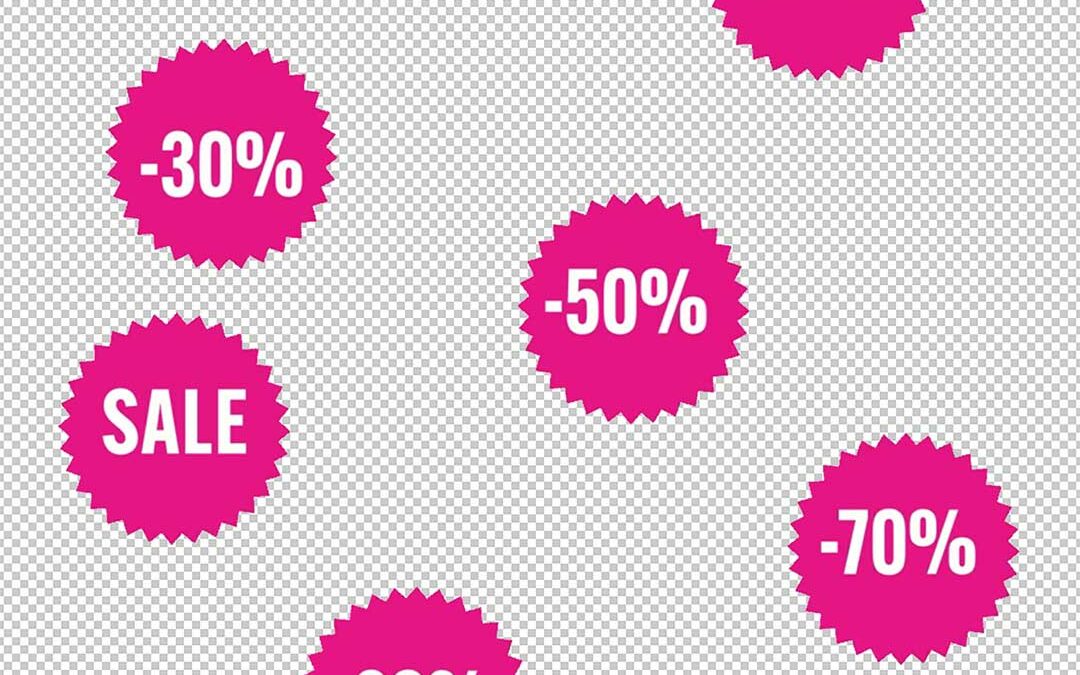 Fallende Preise – Animierte Prozent-Sticker für Sale