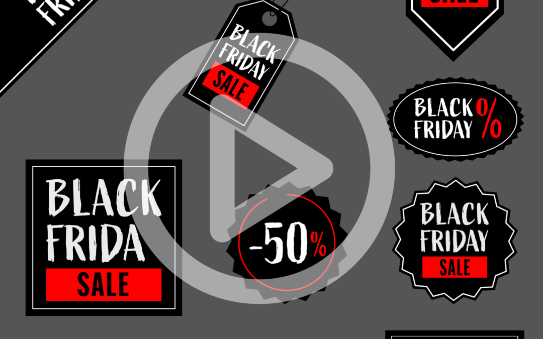 SET Black Friday Sale Animationen – 9 bewegte Stickers für Instagram, Storys, Facebook, Webseiten, Canva