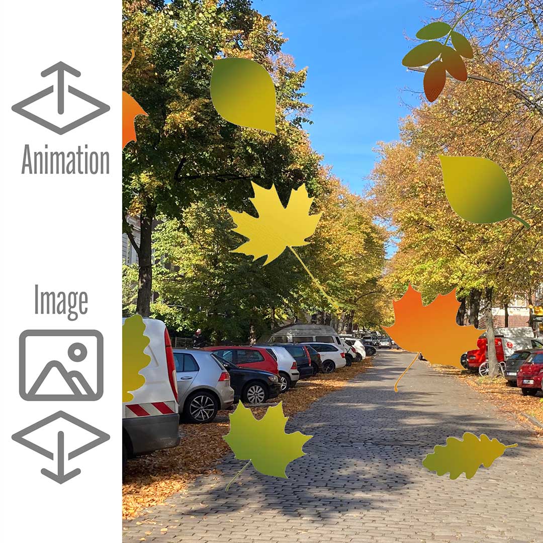 Herbst fallende Blätter Animation Anleitung 1